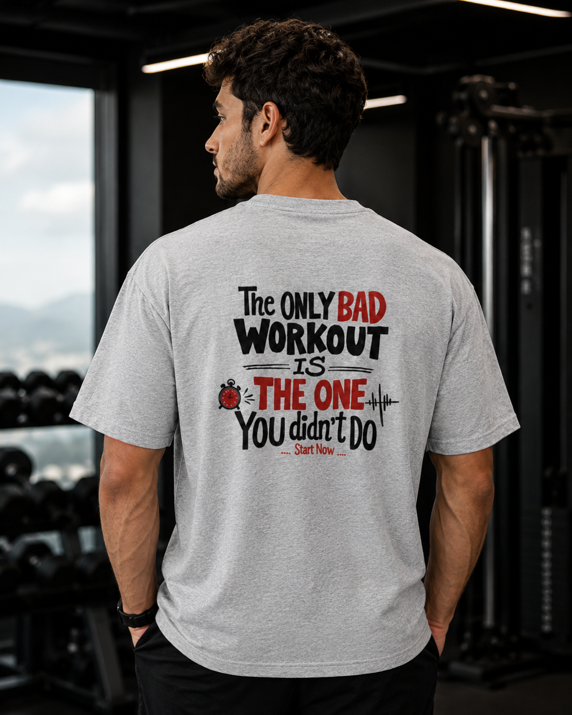 Back Print Workout - Unisex Oversized T-Shirt