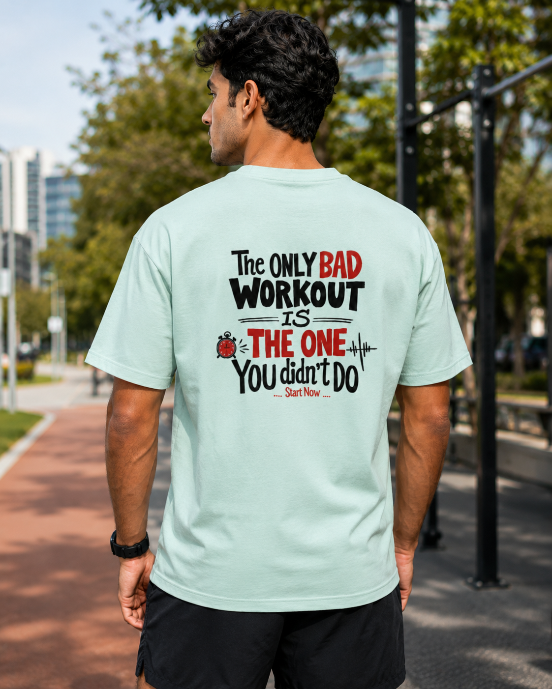 Back Print Workout - Unisex Oversized T-Shirt