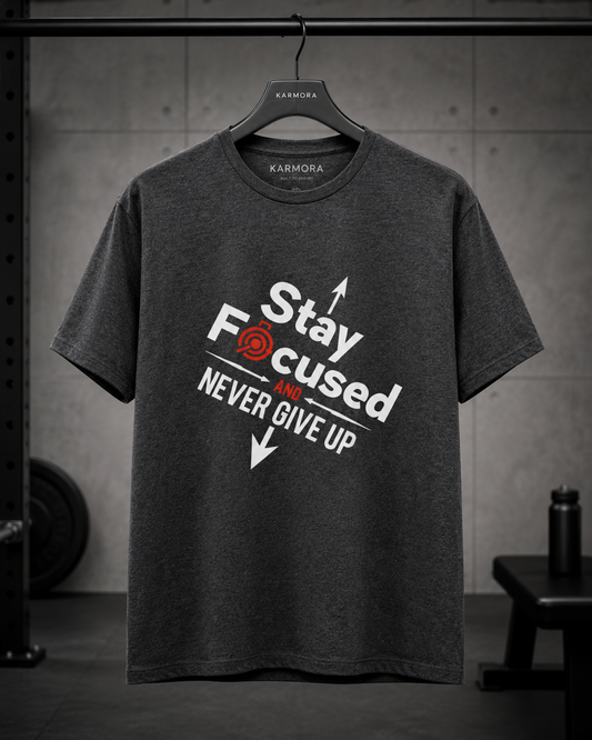 Never Give Up - Round Neck T-Shirt