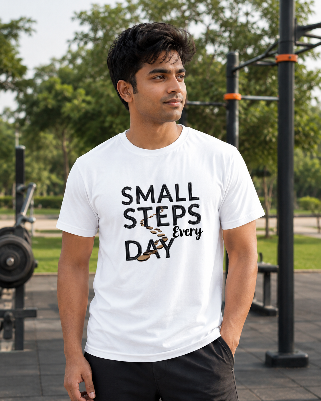 Small Steps Everyday - Round Neck T-Shirt