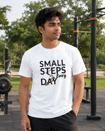 Small Steps Everyday - Round Neck T-Shirt