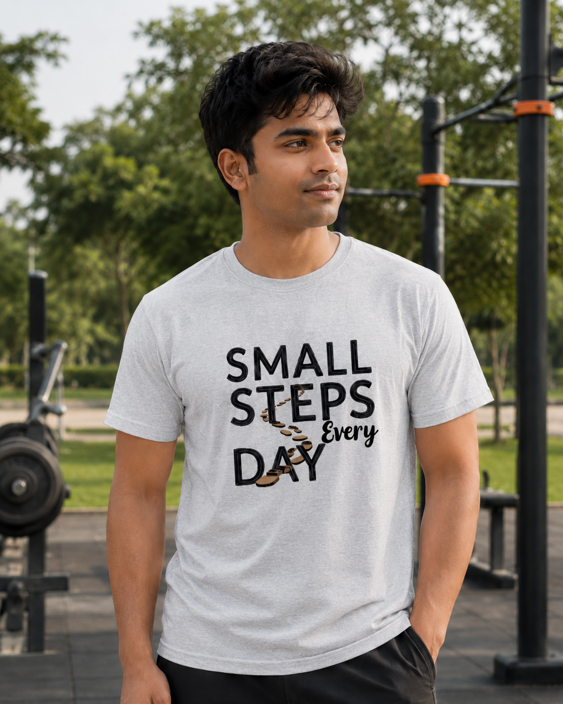Small Steps Everyday - Round Neck T-Shirt