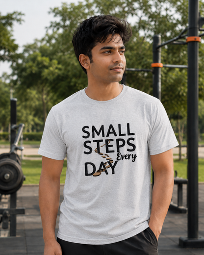 Small Steps Everyday - Round Neck T-Shirt