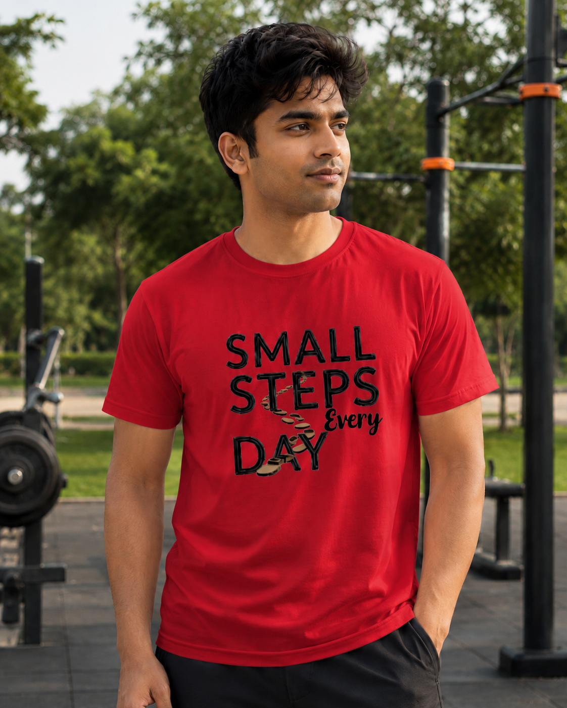 Small Steps Everyday - Round Neck T-Shirt
