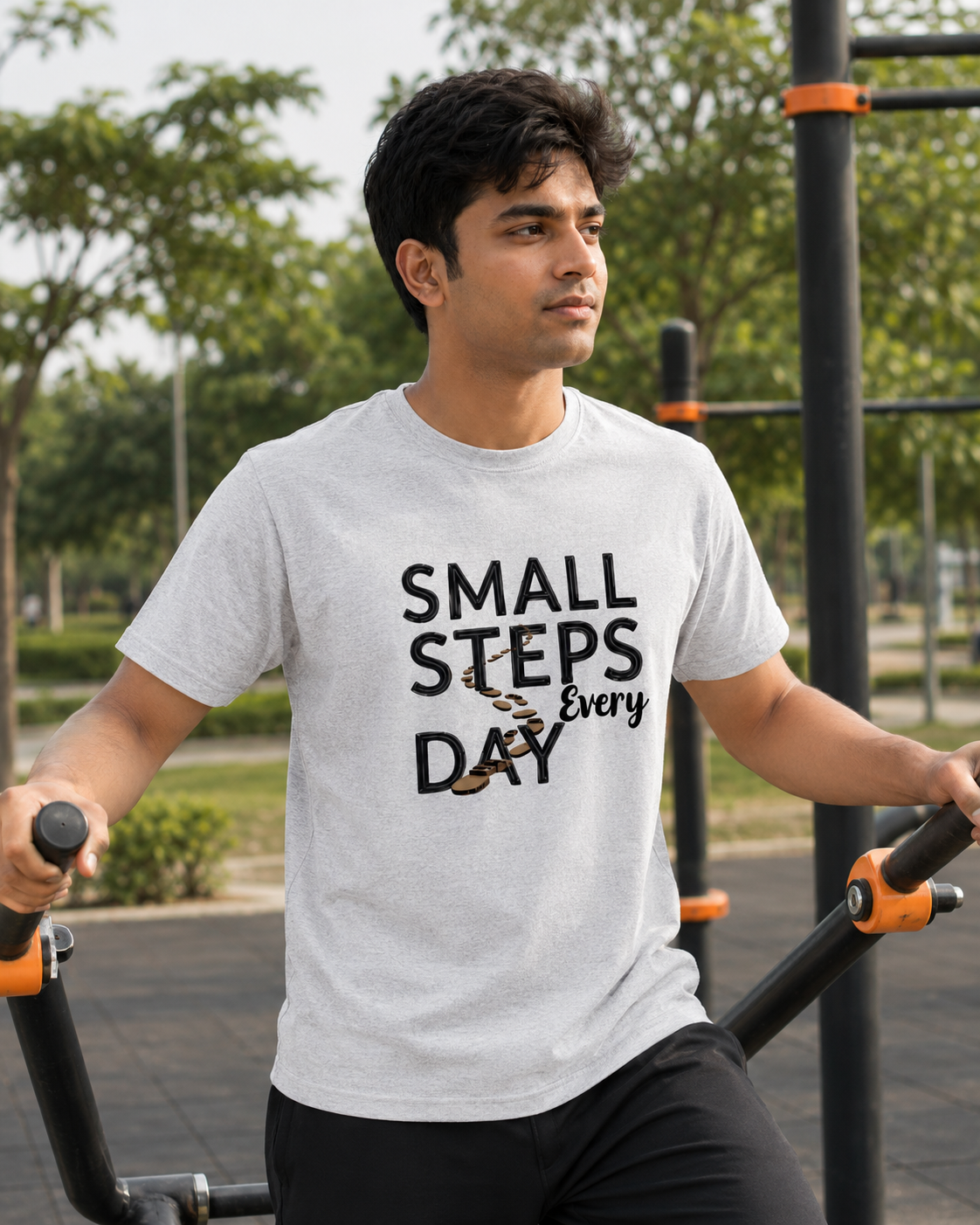 Small Steps Everyday - Round Neck T-Shirt