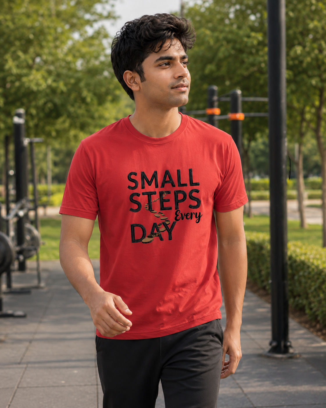 Small Steps Everyday - Round Neck T-Shirt