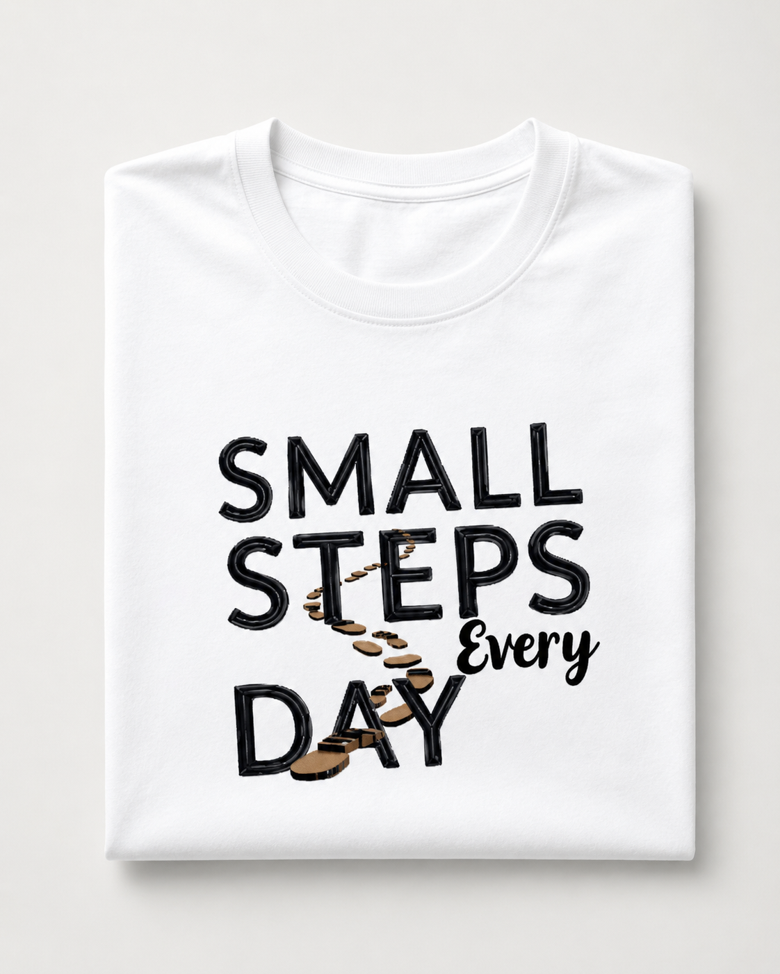 Small Steps Everyday - Round Neck T-Shirt