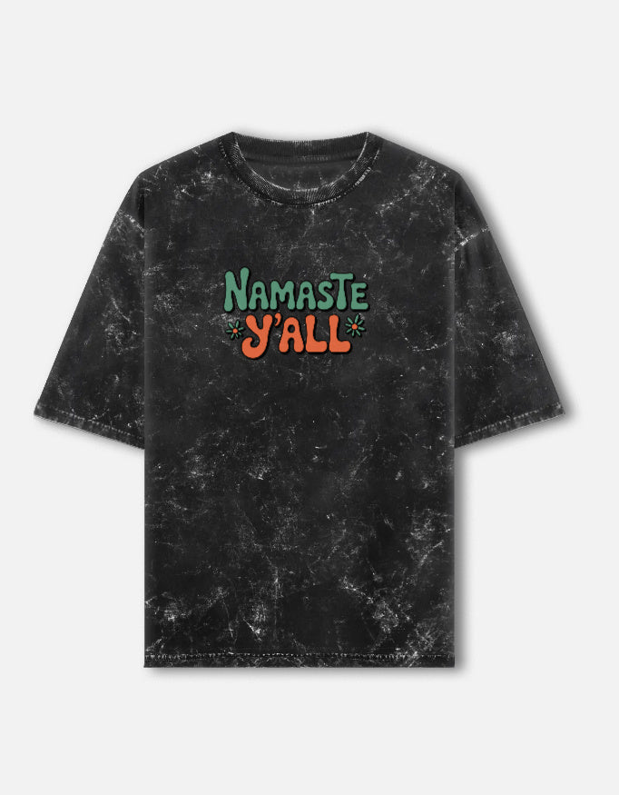 NAMASTE Y'ALL - Unisex Acid Washed Oversized Tee