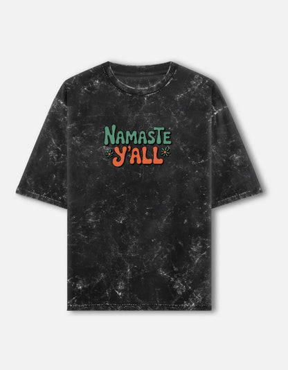 NAMASTE Y'ALL - Unisex Acid Washed Oversized Tee