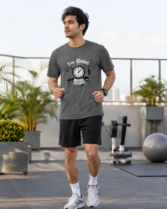 Gym Grind - Round Neck T-Shirt