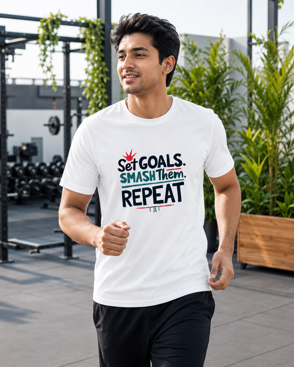 Gym Goals - Round Neck T-Shirt