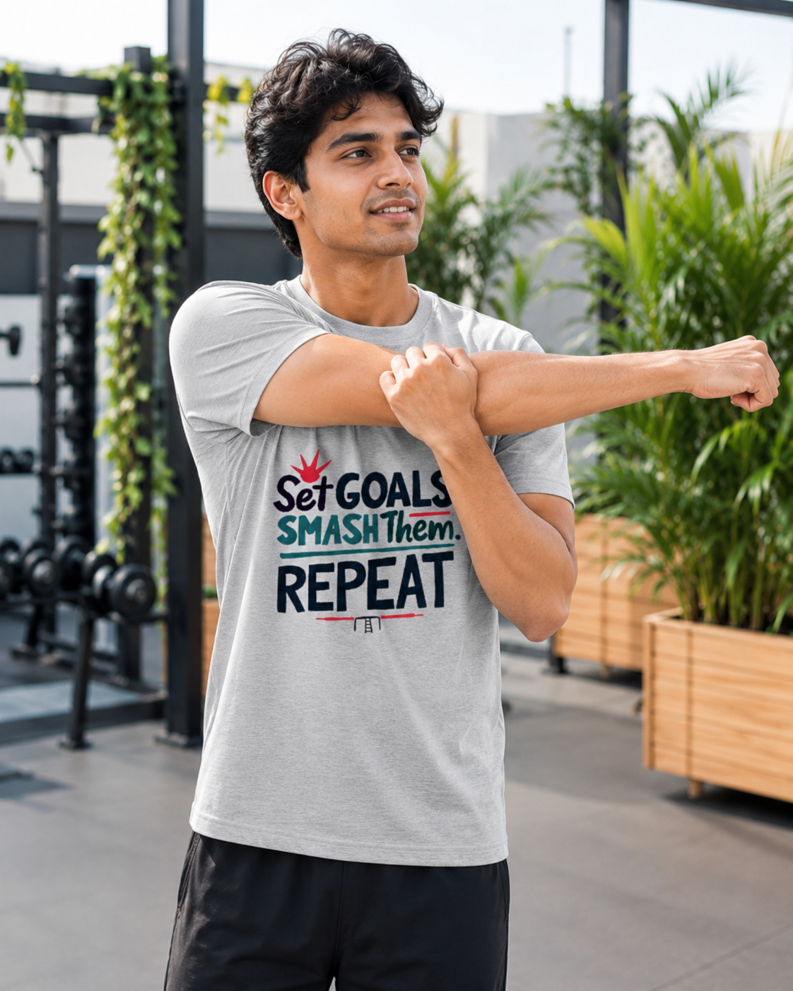 Gym Goals - Round Neck T-Shirt