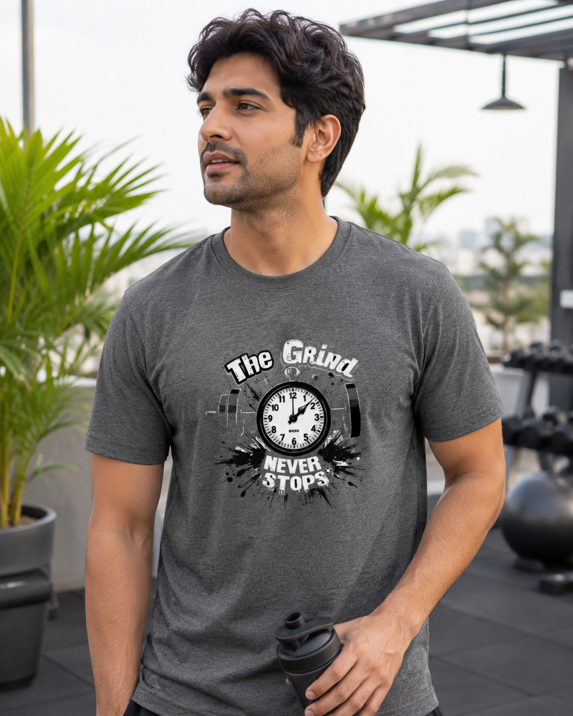Gym Grind - Round Neck T-Shirt
