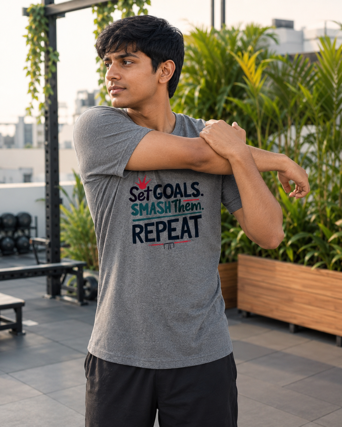 Gym Goals - Round Neck T-Shirt