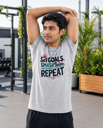 Gym Goals - Round Neck T-Shirt