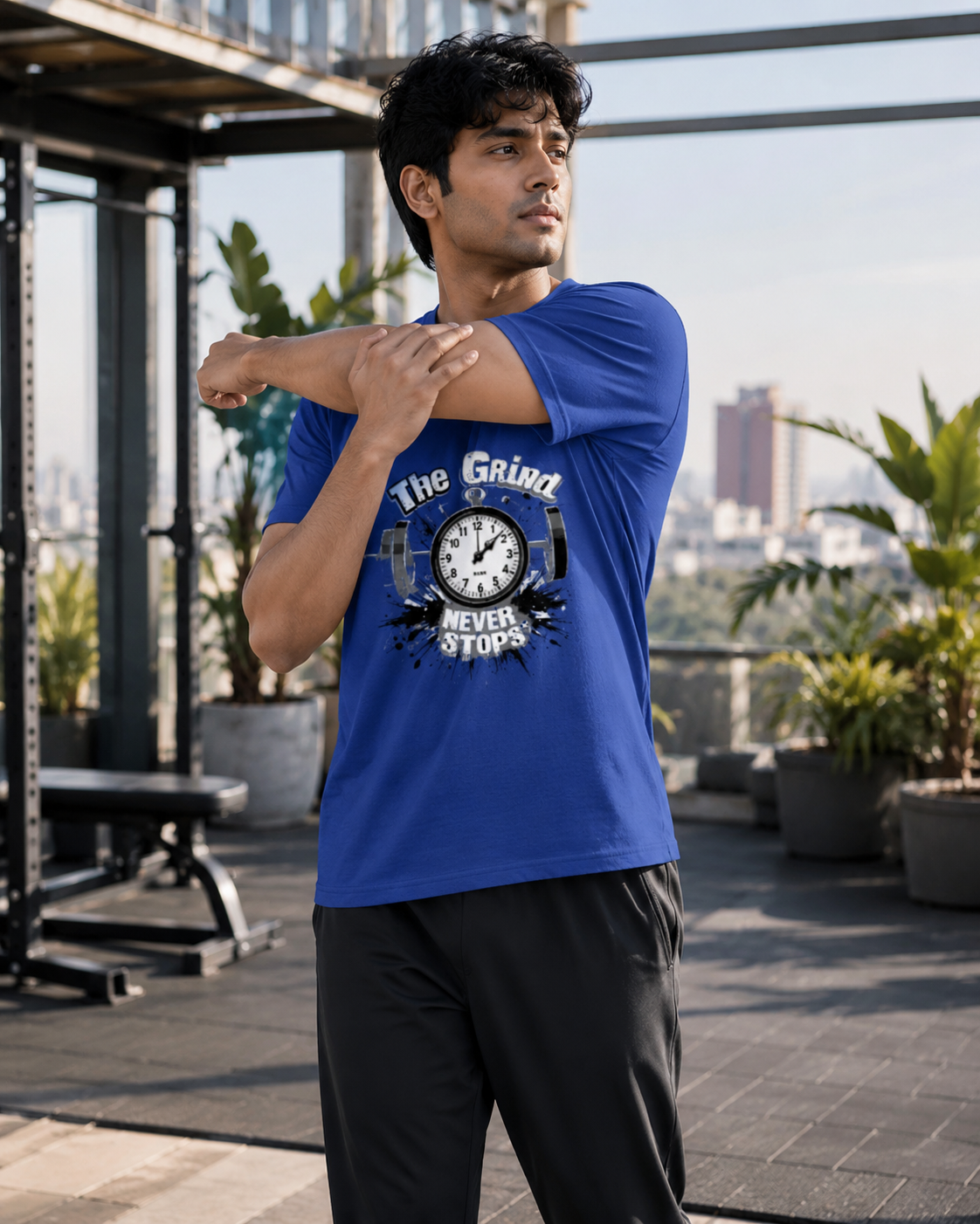 Gym Grind - Round Neck T-Shirt